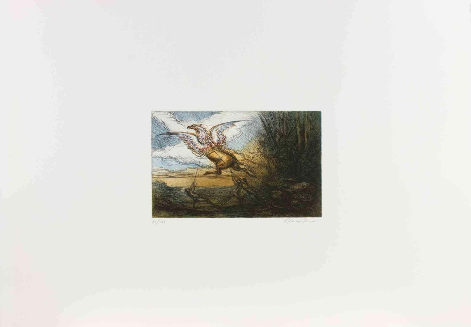 Riccardo Tommasi Ferronithe Capture Of The Griffin   Etching By Tommasi Ferroni   1970s1970s