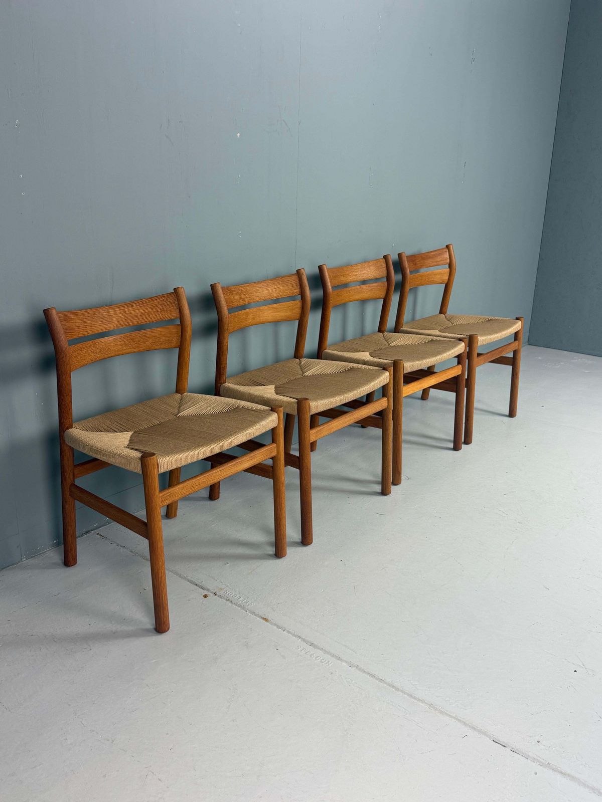 Børge Mogensen Set Of 4 "Bm 1" Dinning Oak Chairs For C.M Møbler, 1947, Denmark photo furniture