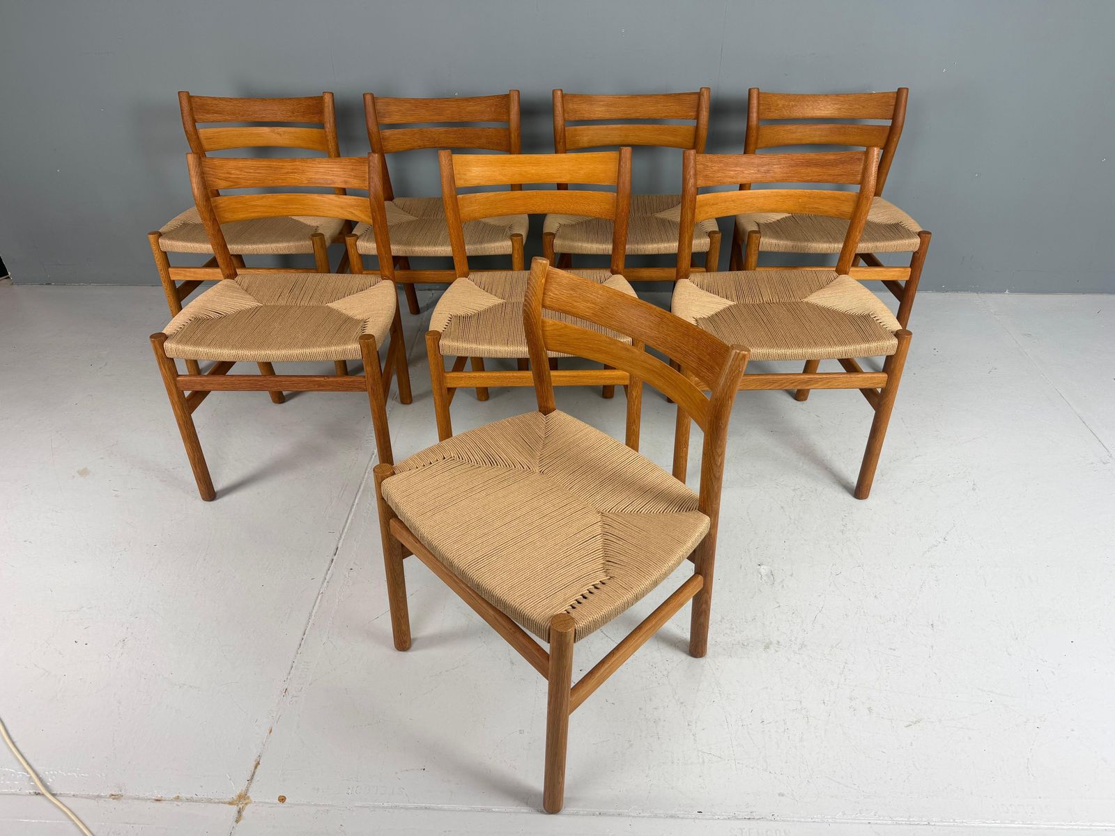 photo vintage Børge Mogensen Set Of 4 "Bm 1" Dinning Oak Chairs For C.M Møbler, 1947, Denmark