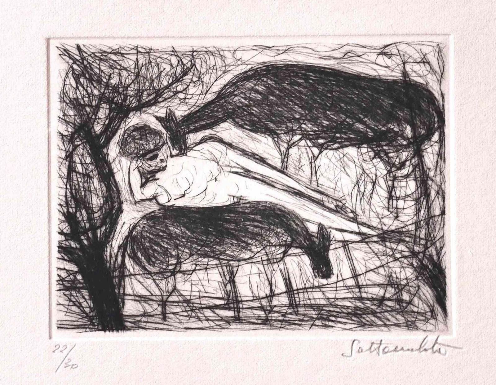 Nazareno Gattamenatabundle Of 4 Etchings/Gattamelatahenrymoore1970s photo for sale
