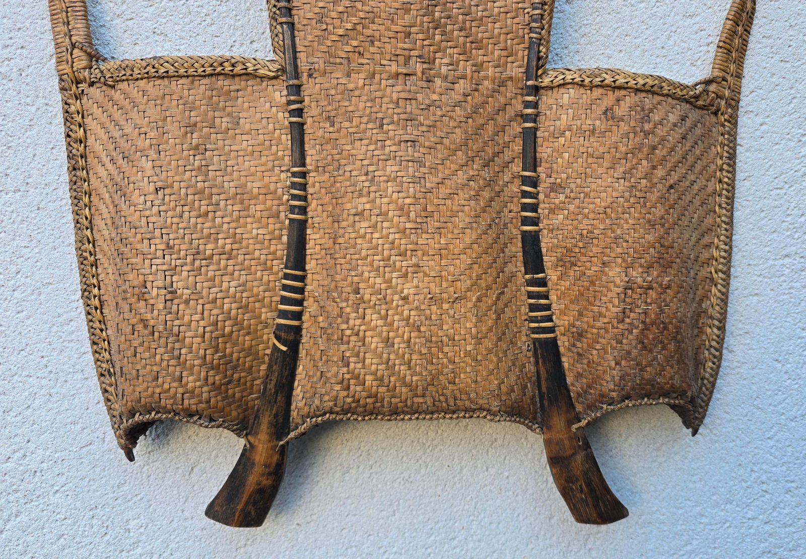 photo for sale 19th Century Southeast Asian Tribal Backpack Basket, Likely Northern Vietnam