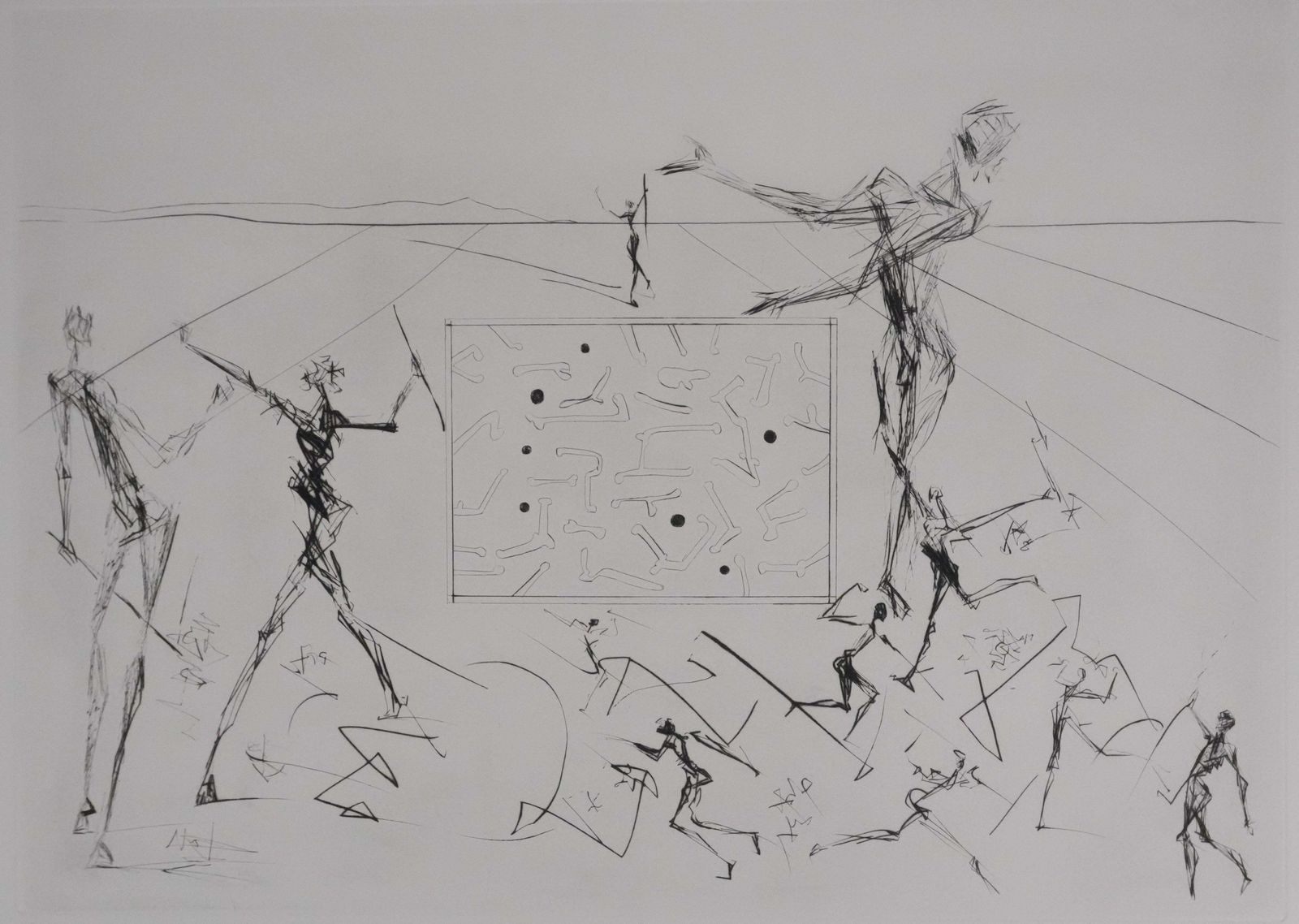 Tribute To Leonardo Da Vinci, Electronics   Original Handsigned Etching1975 photo Art