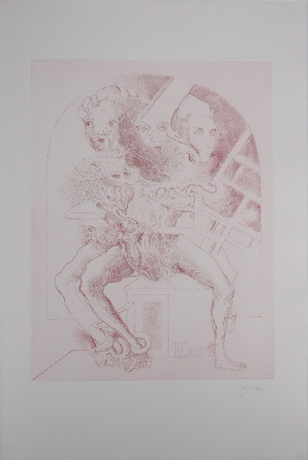 Popovic Ljubathe Major Of The Vastness   Original Handsigned Etching1975