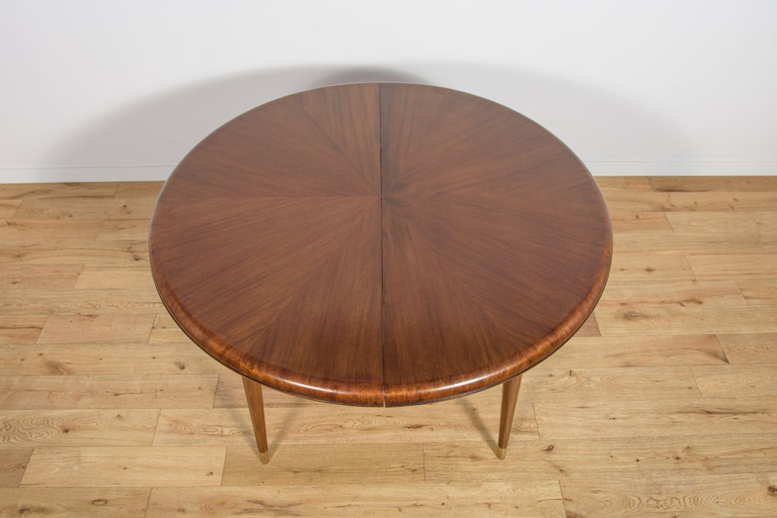 photo furniture Art Deco Round Extendable Teak Dining Table, France, 1930s