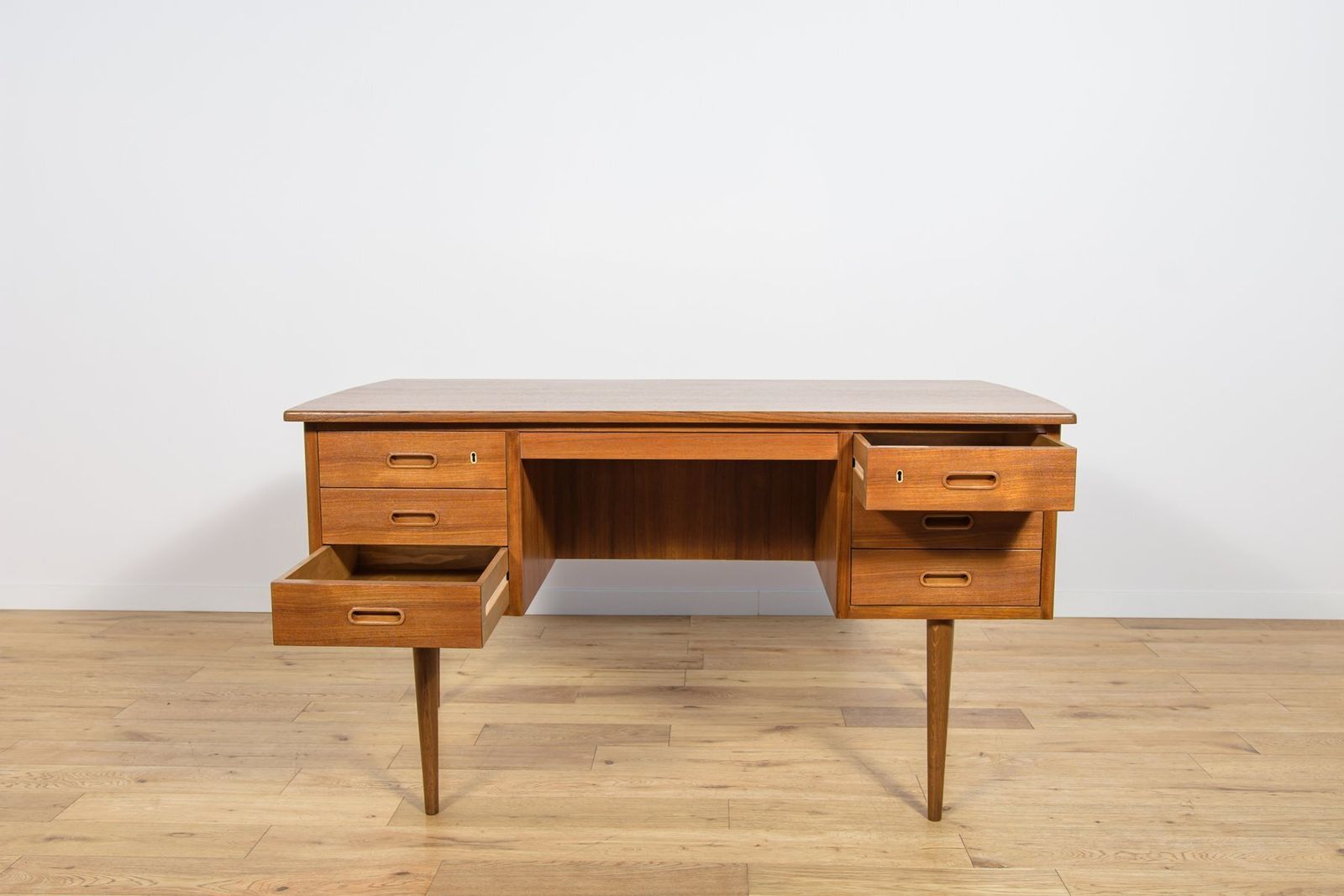 photo for sale Mid Century Modern Teak Desk From Edmund Jorgensen, Denmark, 1960s