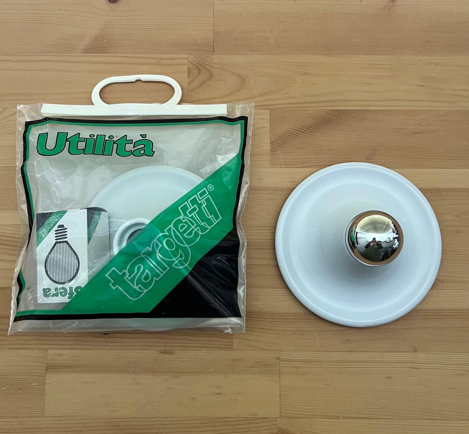 Postmodern Italian White Pair Of Flush Mounts By Targetti Sankey, 1980s photo for sale