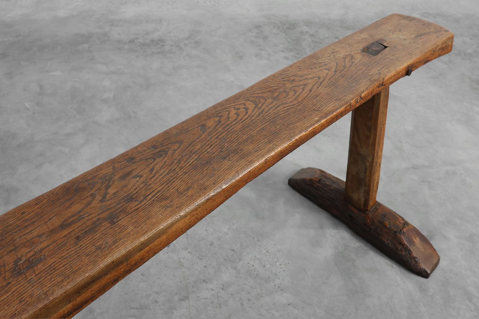 Rustic Oak Benches, France, 1850s, Set Of 2 photo vintage