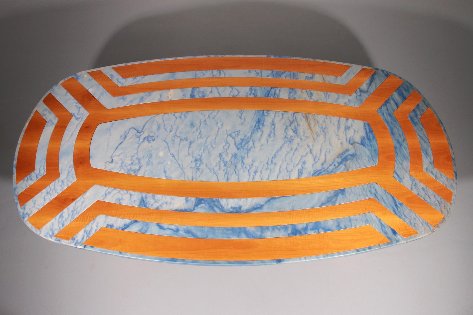 Exquisite Blue Braziliaans Marble Tabletop With Hand Inlaid Wood photo buy