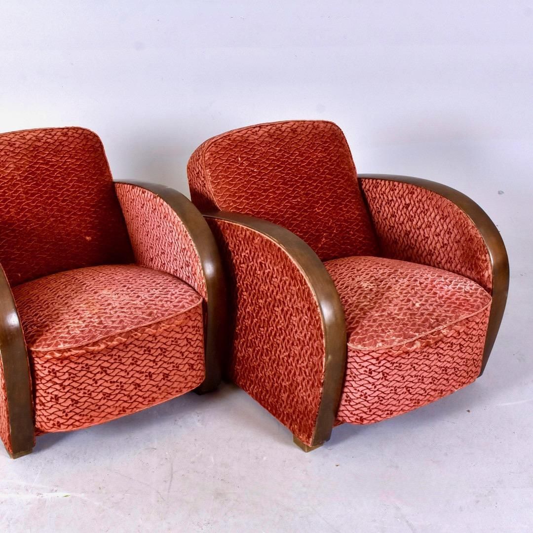 Art Deco Armchairs Early 20th Century Swedish Antique Golden Birch Bentwood Arms photo Furniture