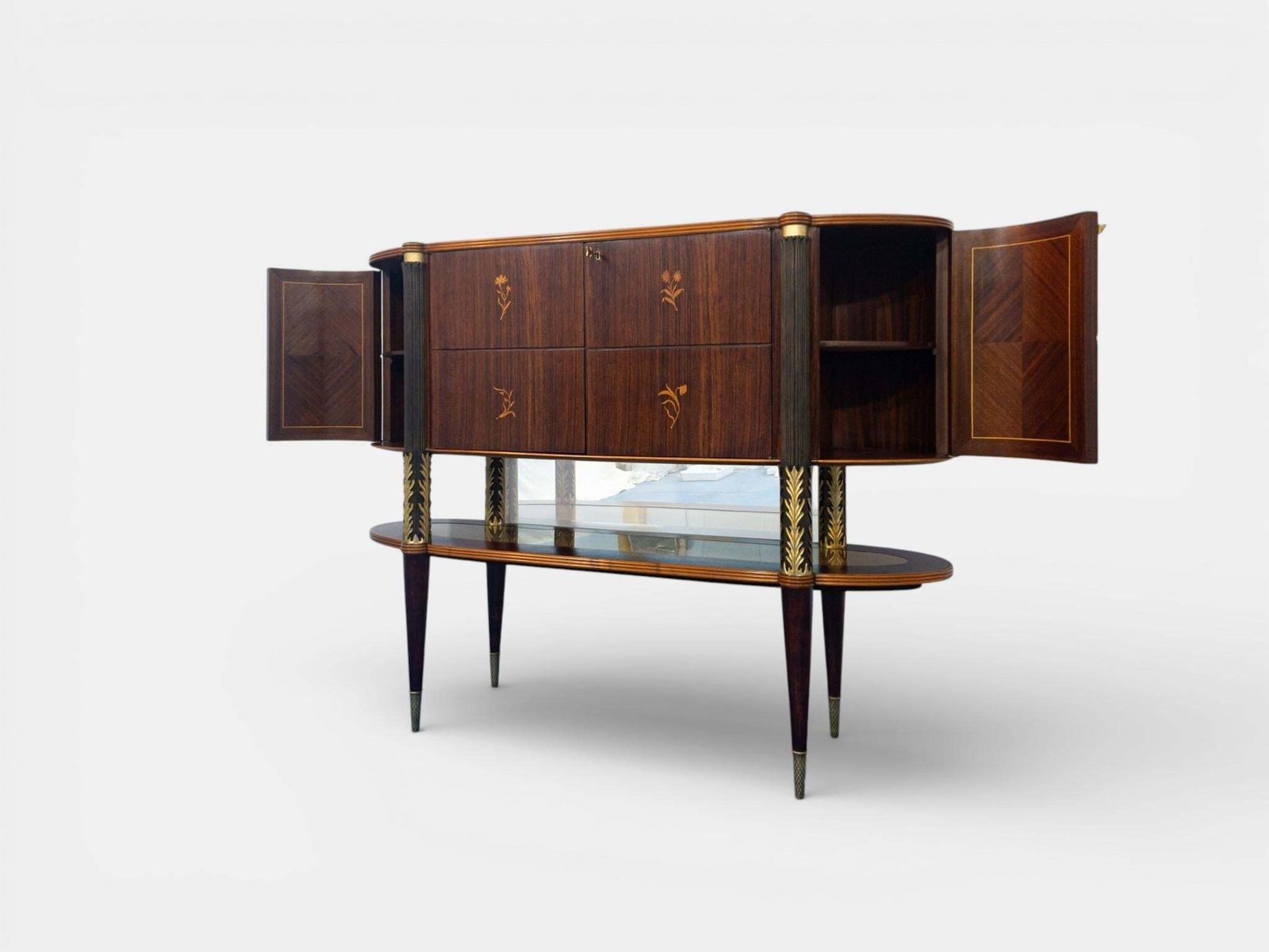 Italian Mid Century Sideboard Or Cabinet Bar Designed By Pierluigi Colli, 1940s photo vintage