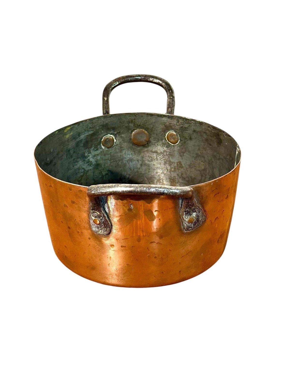 19th Century Antique French Copper Stock Pot With Iron Handles photo 329.0