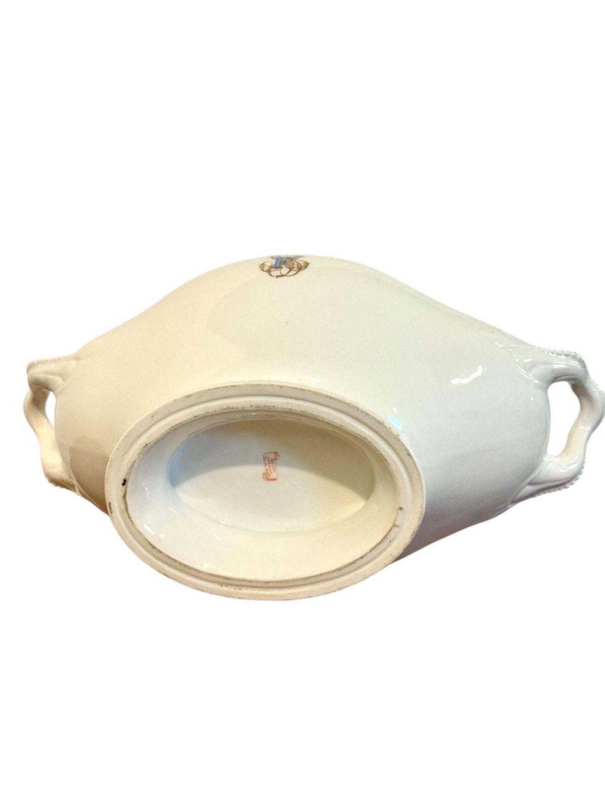 19th Century Large French Porcelain Tureen, Blanc Marseille photo vintage