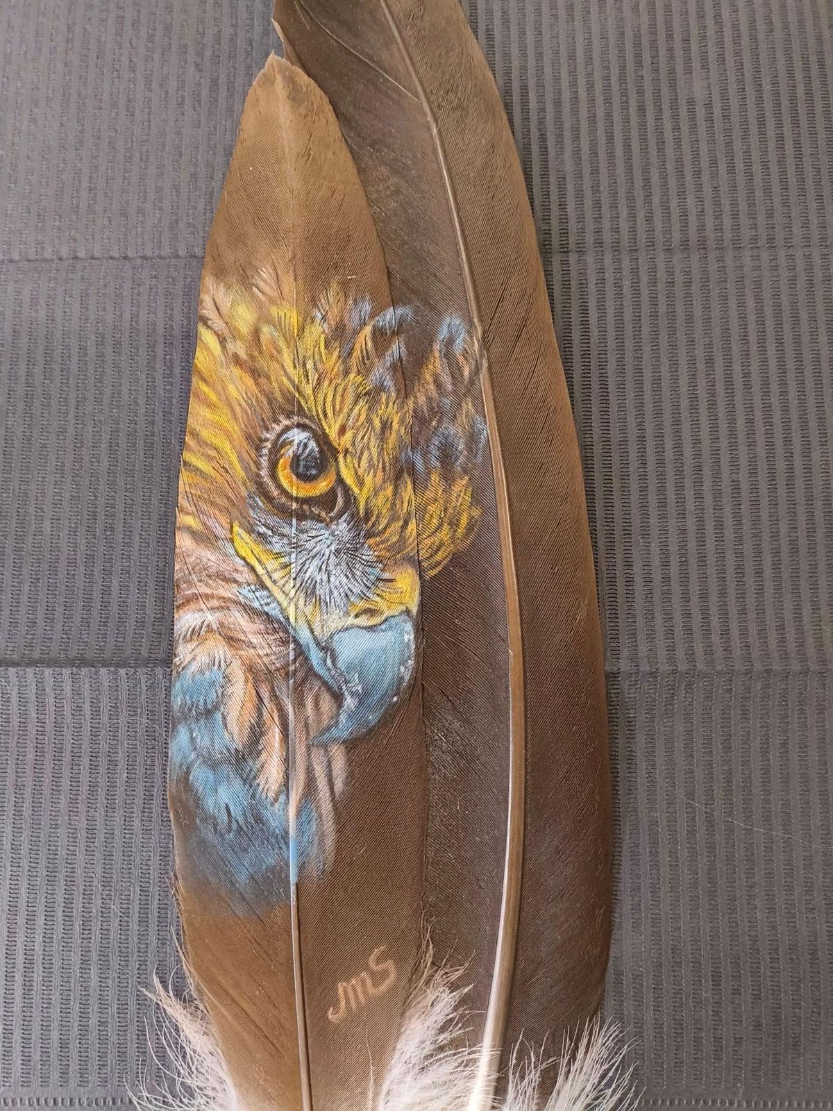 Sandra Melinsandra Melin Rapace Acrylic On Black Turkey Feather 20242023 photo vinterior