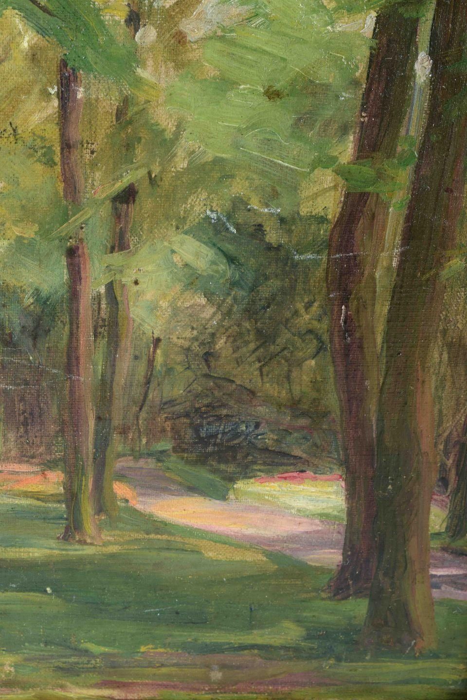 French Artist. Forest Scene From Toulon. Oil On Canvas. Dated 1907 photo for sale