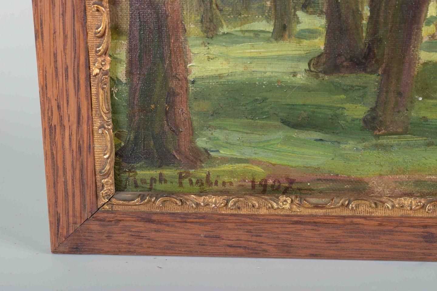 French Artist. Forest Scene From Toulon. Oil On Canvas. Dated 1907 photo Art