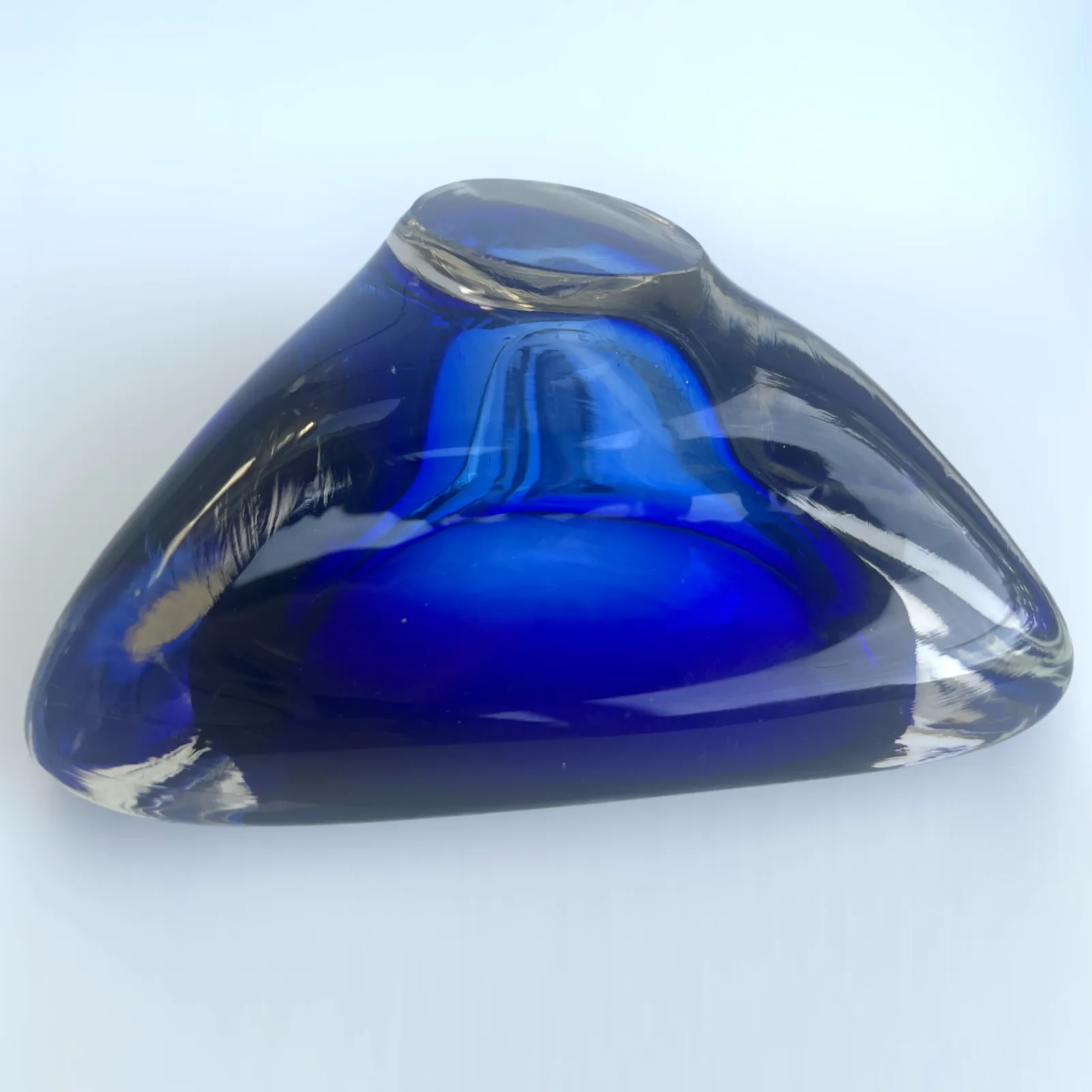 photo furniture 1960s Vintage Mid Century Glass Triangle Bowl Ashtray