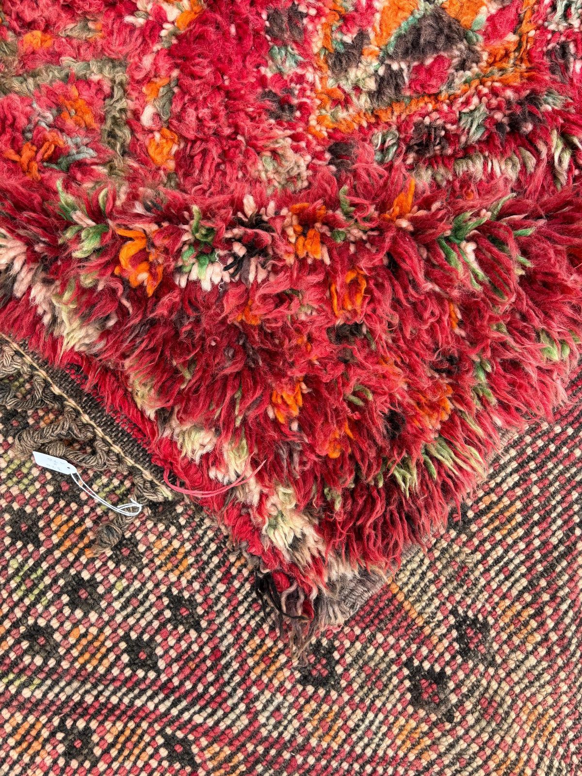 1635.0 Vintage Red Moroccan Boujad Rug 170x320 Cm – Authentic Boujad Wool Berber Rug   Boho Chic Rug photo