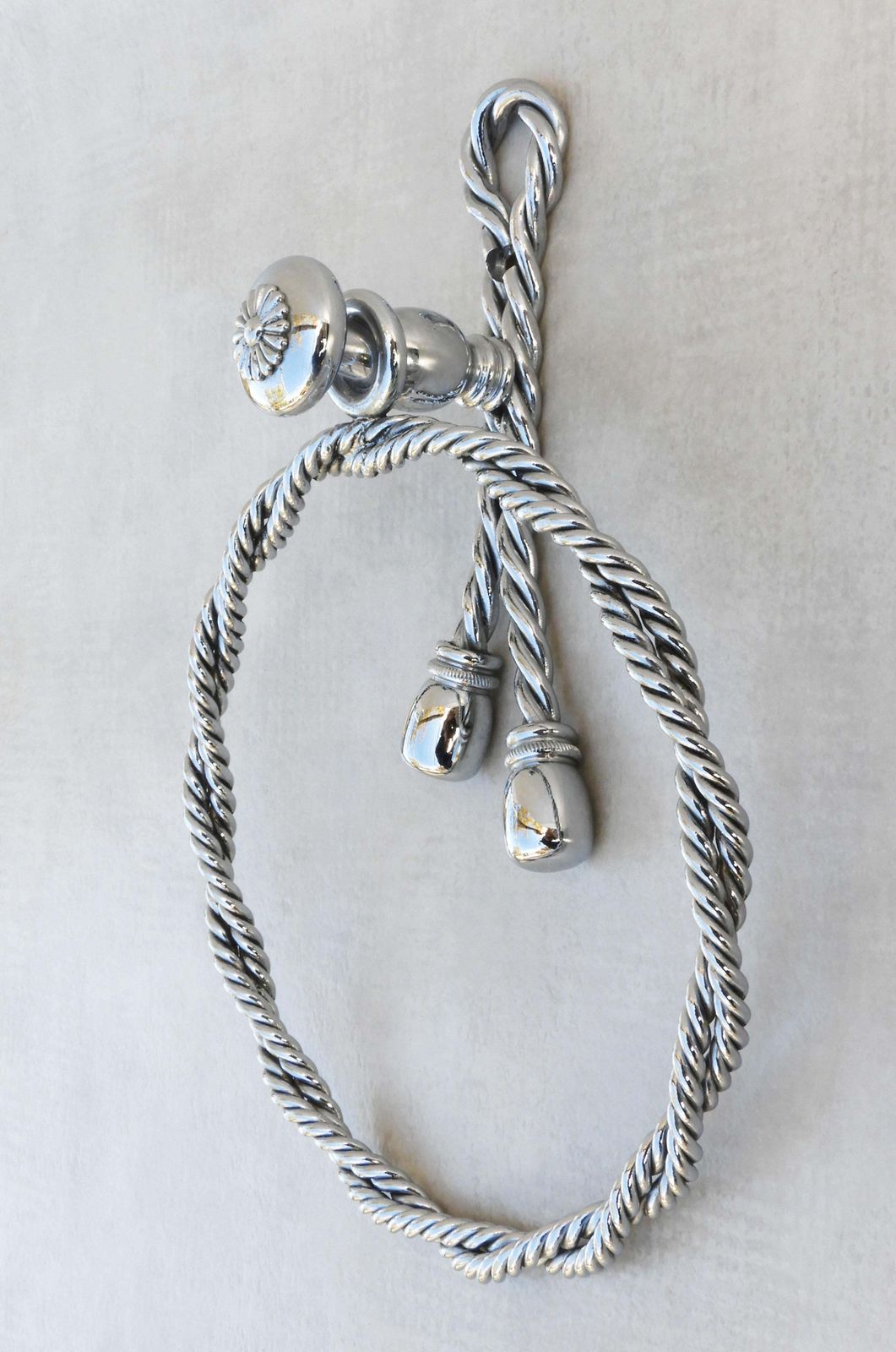 Rope And Tassel Towel Bar Maison Baguès C1970s France photo 369.0