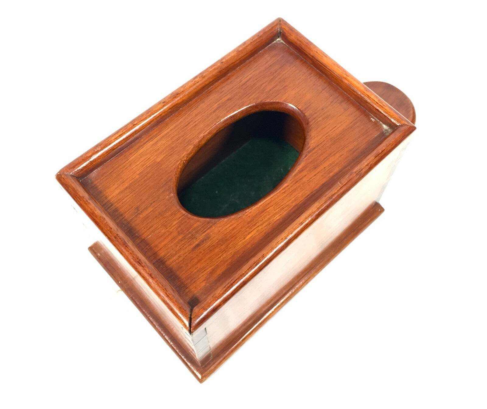 Antique Wooden Mahogany Church Used Handled Collection Box / Circa 1920 photo for sale