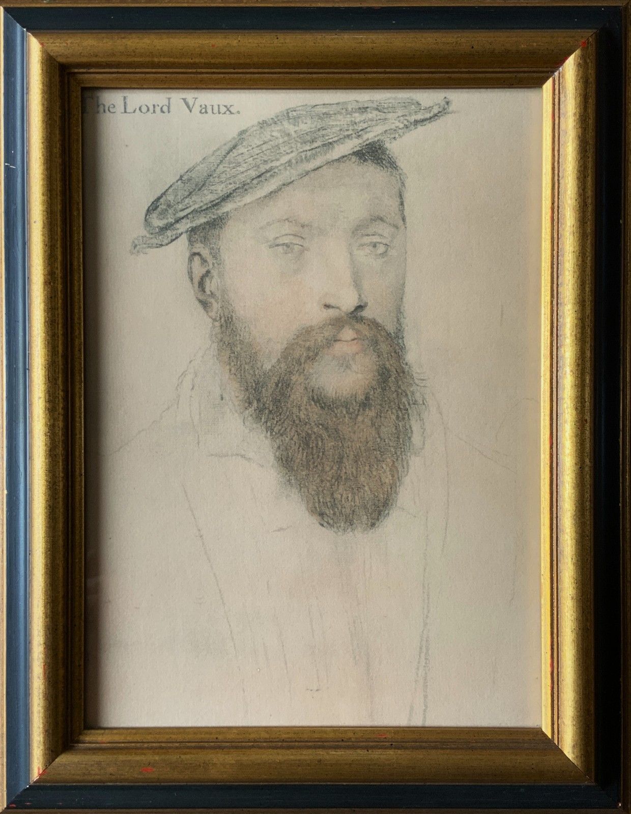 photo for sale Original Portrait Drawing Of 16th Century Lord Vaux, After Hans Holbein