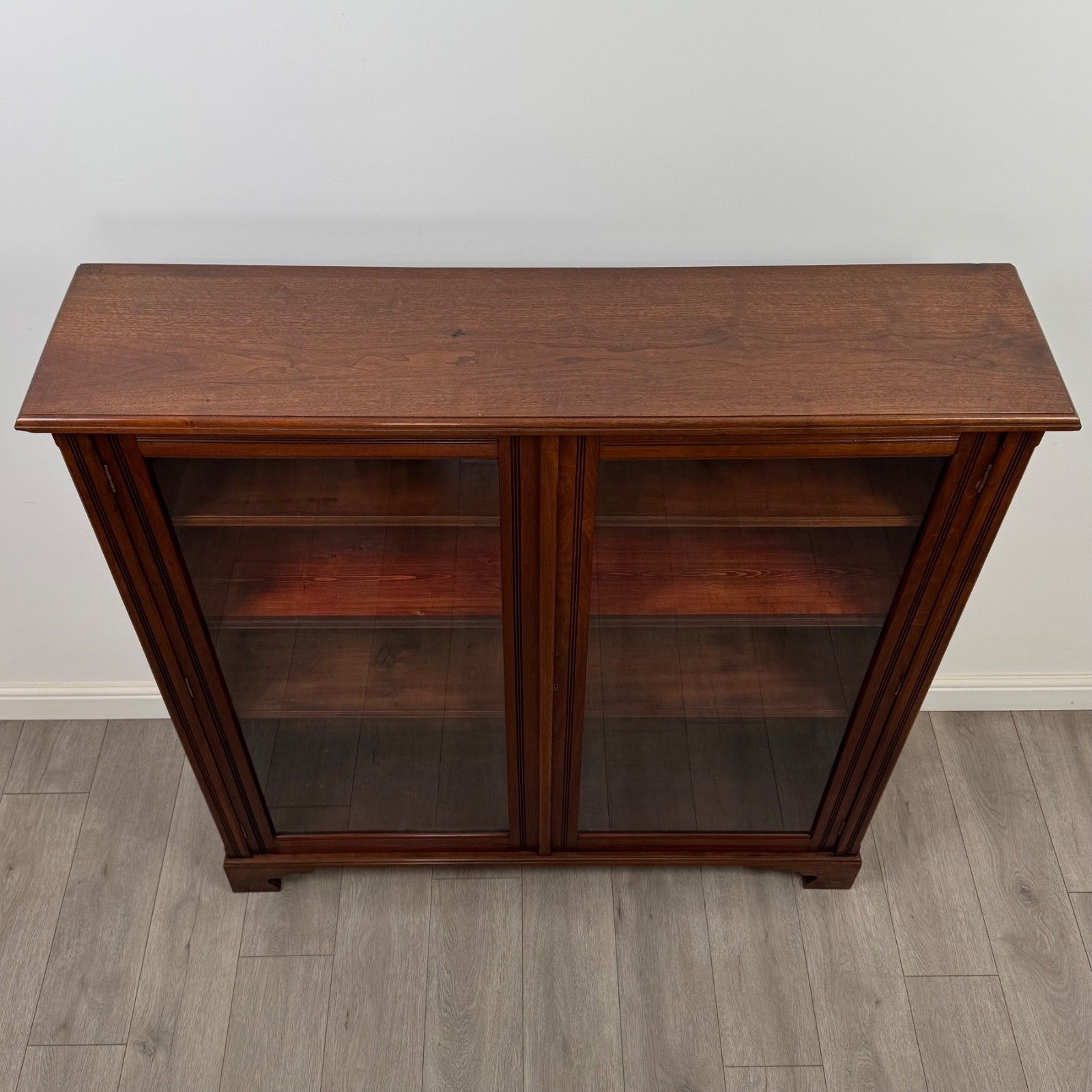 photo for sale Antique 20th Century Edwardian Display Cabinet In Walnut