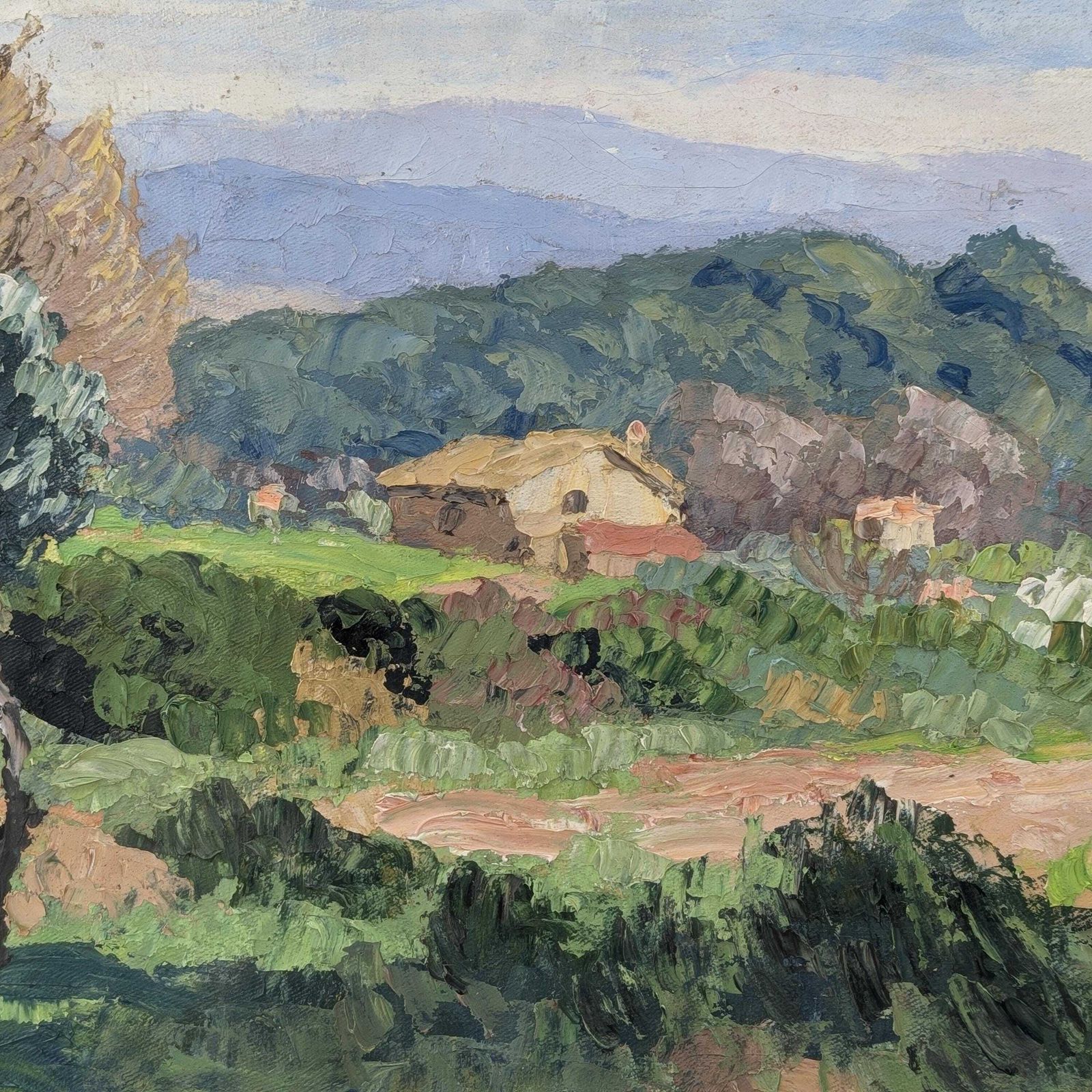 French Post Impressionist Provence Landscape Jehan Berjonneau Oil Painting photo for sale