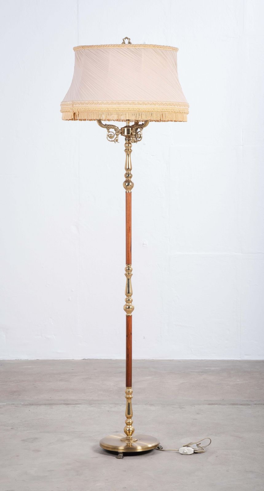Danish 1960s Three Arm Floor Lamp In Rosewood And Brass photo for sale
