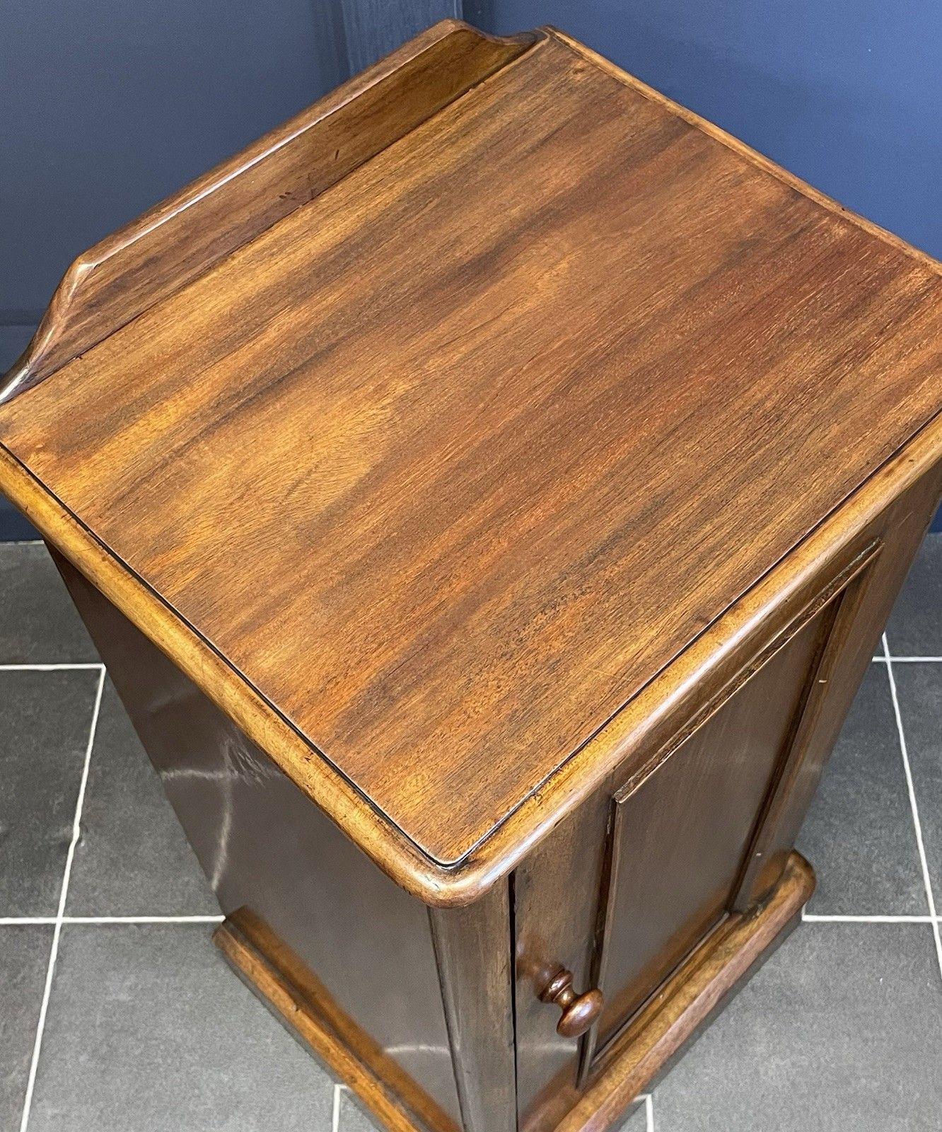 Victorian Antique Mahogany Bedside Cabinet Pot Cupboard Panelled Door photo 200.0