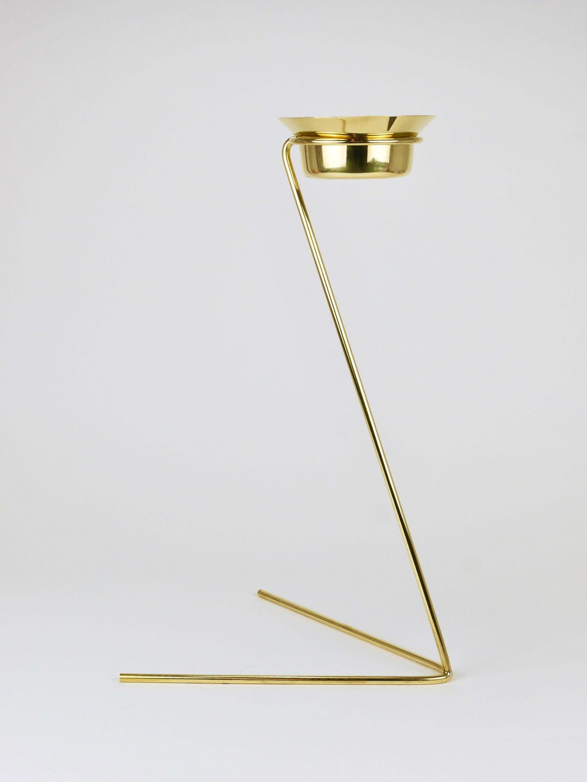 Home Decor Rare Carl Auböck Brass Standing Floor Ashtray, Smoking Stand, Austria, 1950s photo