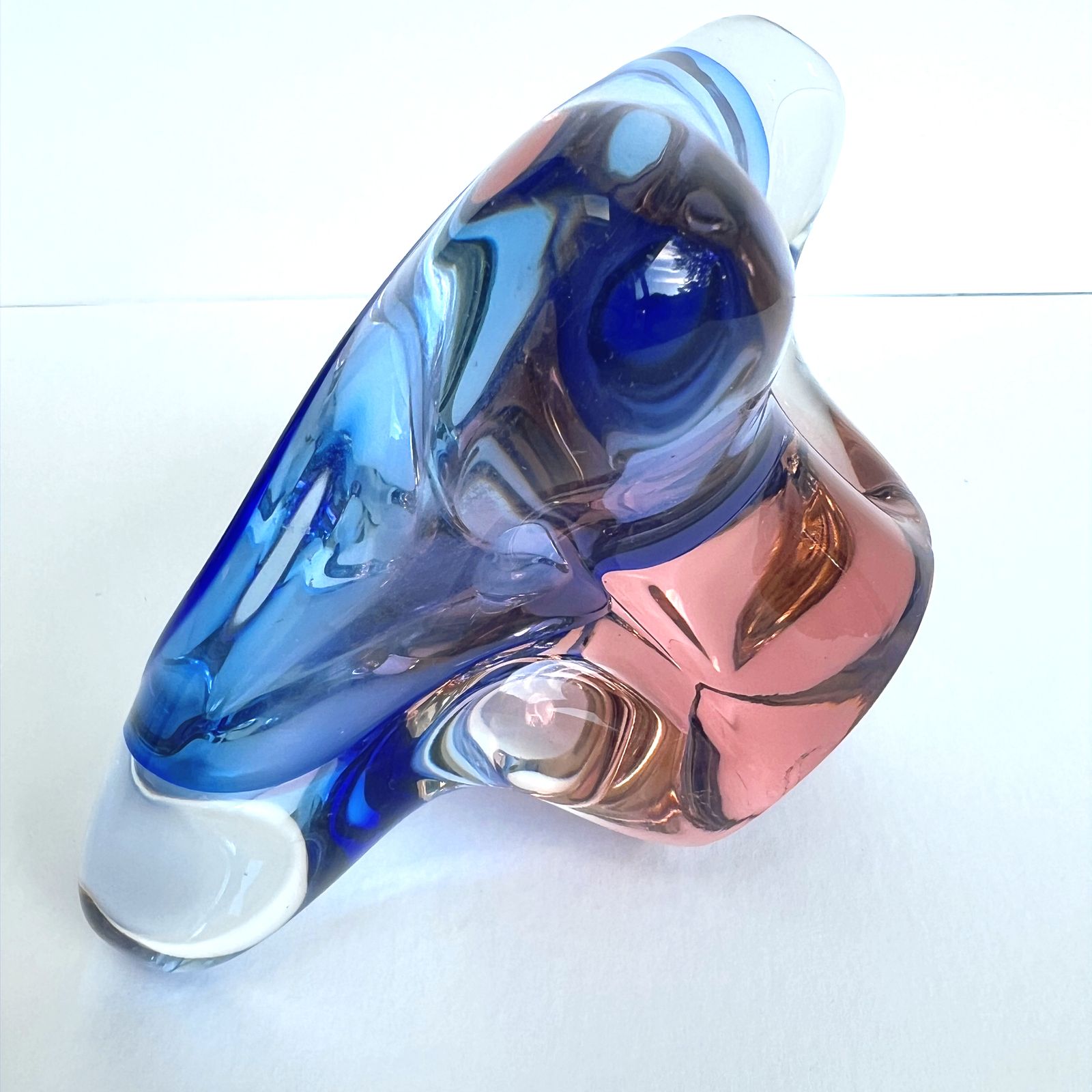 1960s Vintage Murano Seguso Sommerso Art Glass Bowl photo for sale