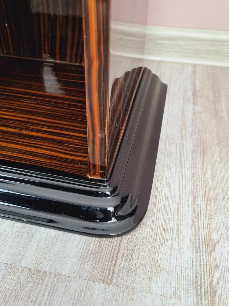 Art Deco Bedside Tables In Makassar Ebony And Portoro Marble, 1930s, Set Of 2 photo buy