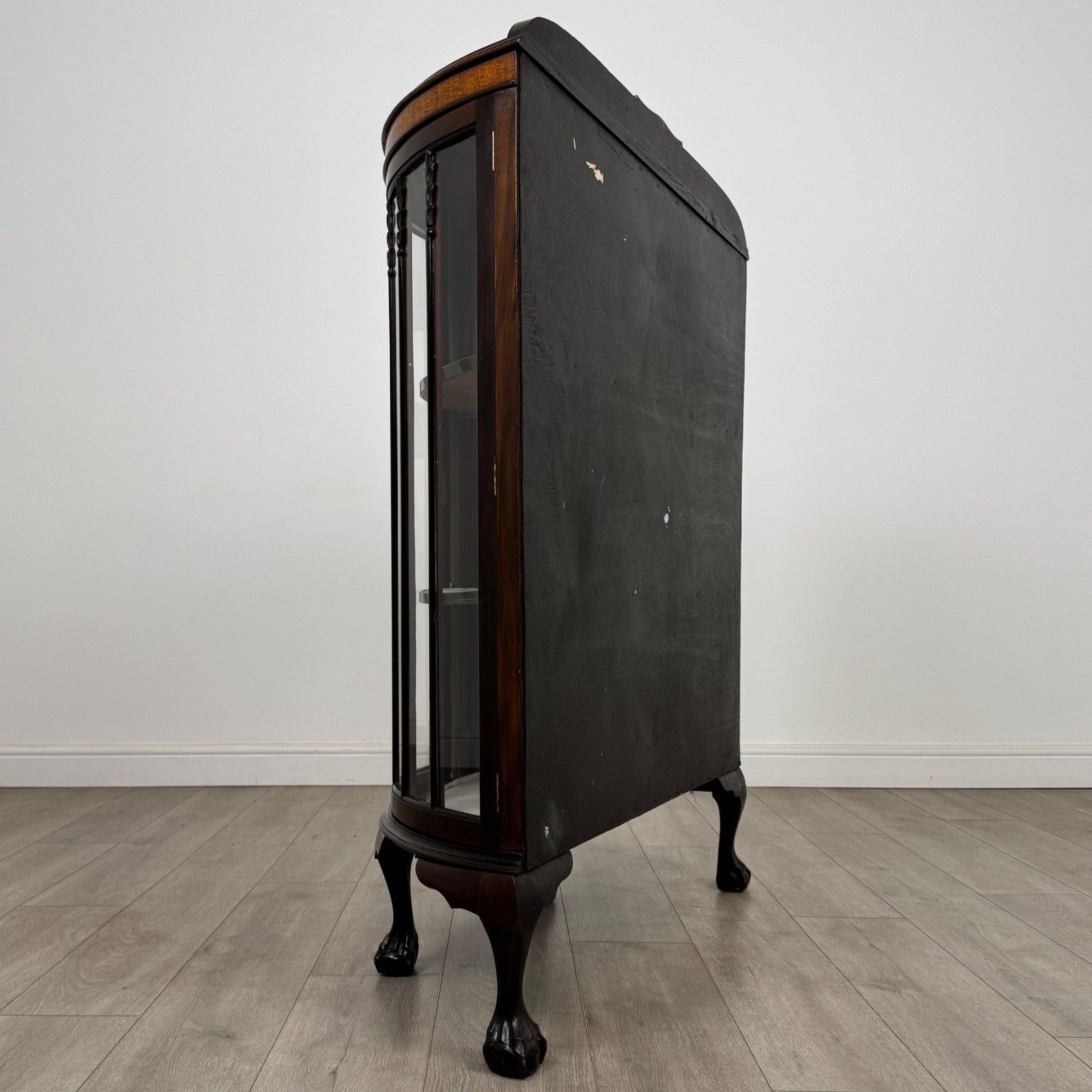Antique 20th Century Bow Front Display Cabinet In Mahogany ( Af 5247 ) photo 585.0