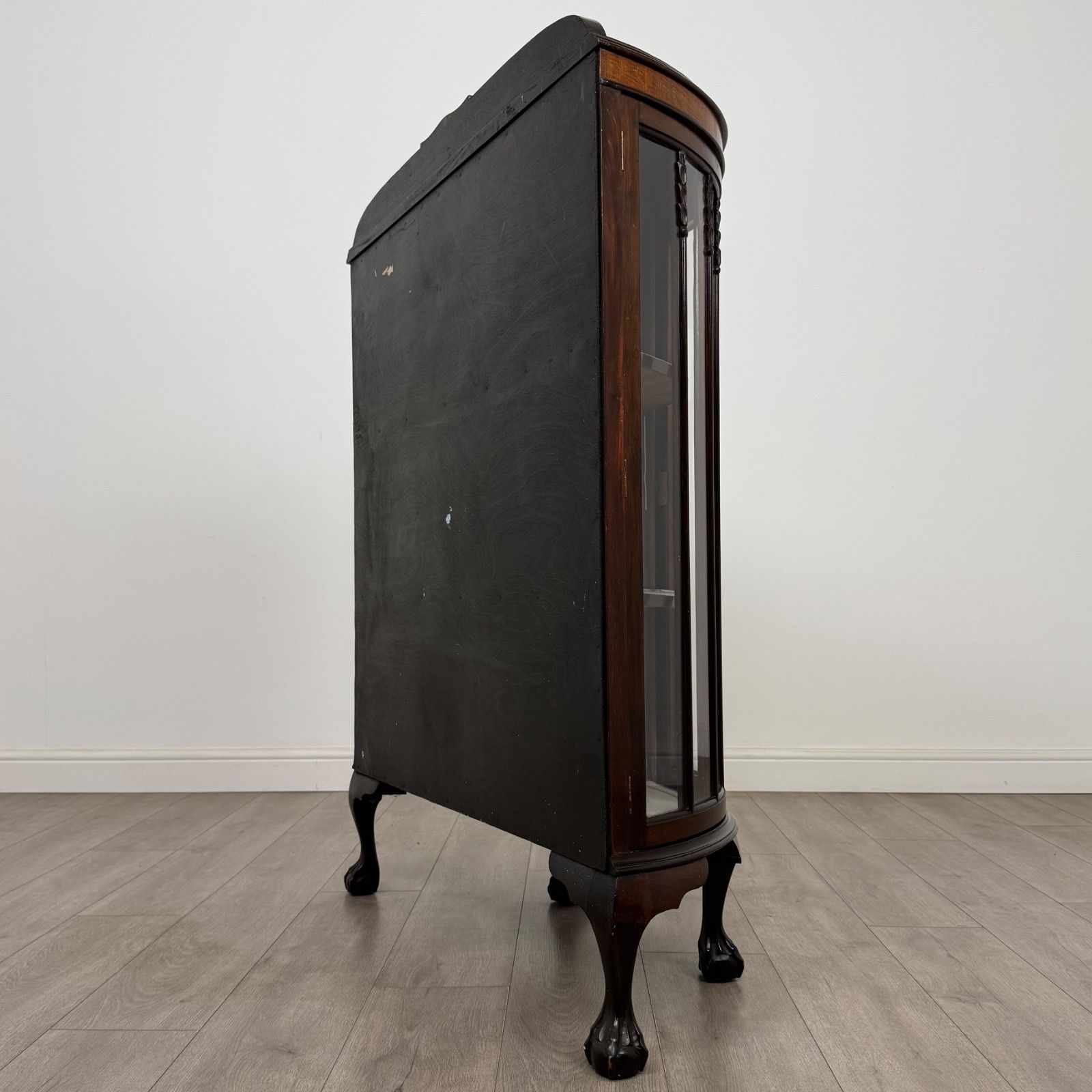 Antique 20th Century Bow Front Display Cabinet In Mahogany ( Af 5247 ) photo buy