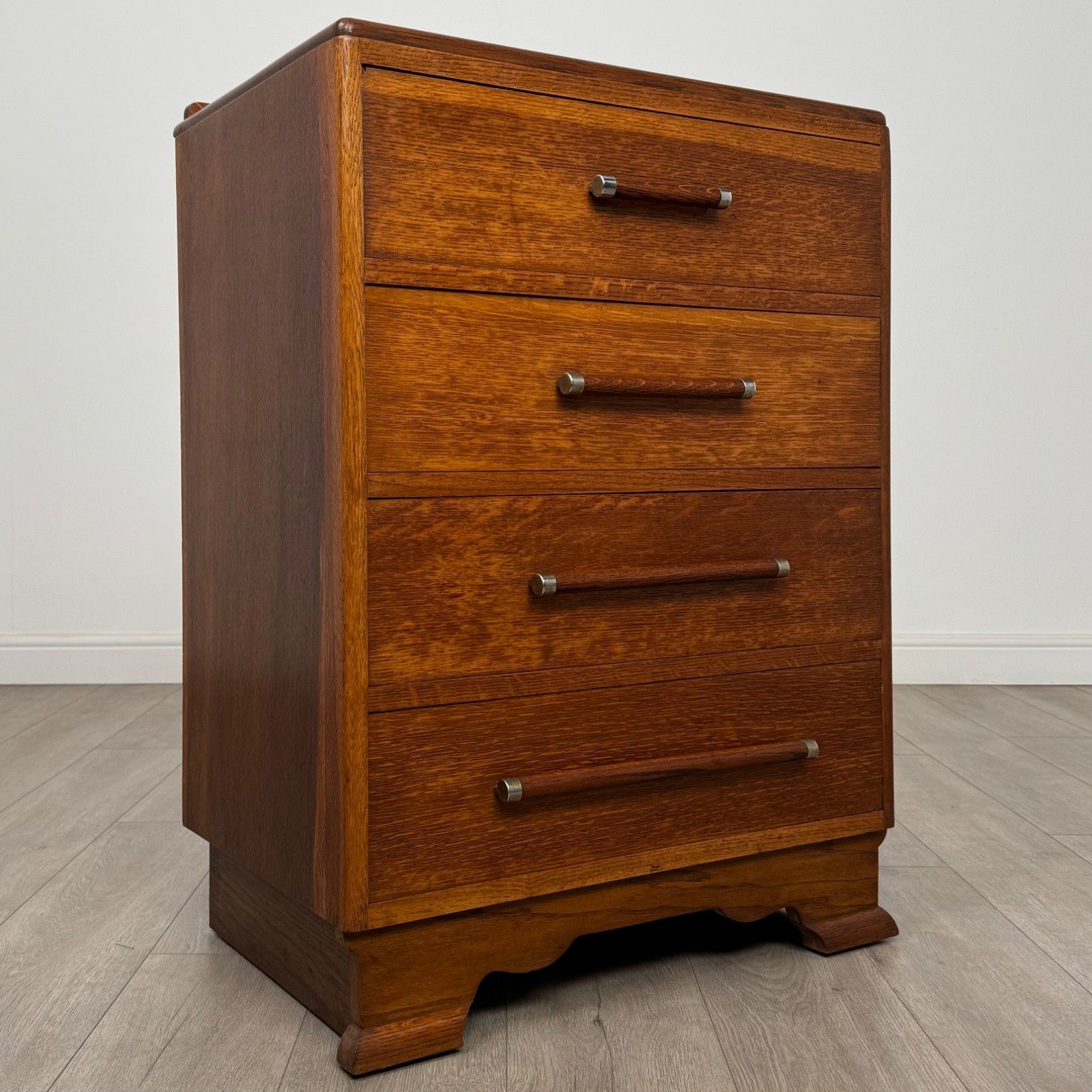 Vintage 20th Century Good Quality Oak Chest Of Drawers ( Af 5236 ) photo vintage