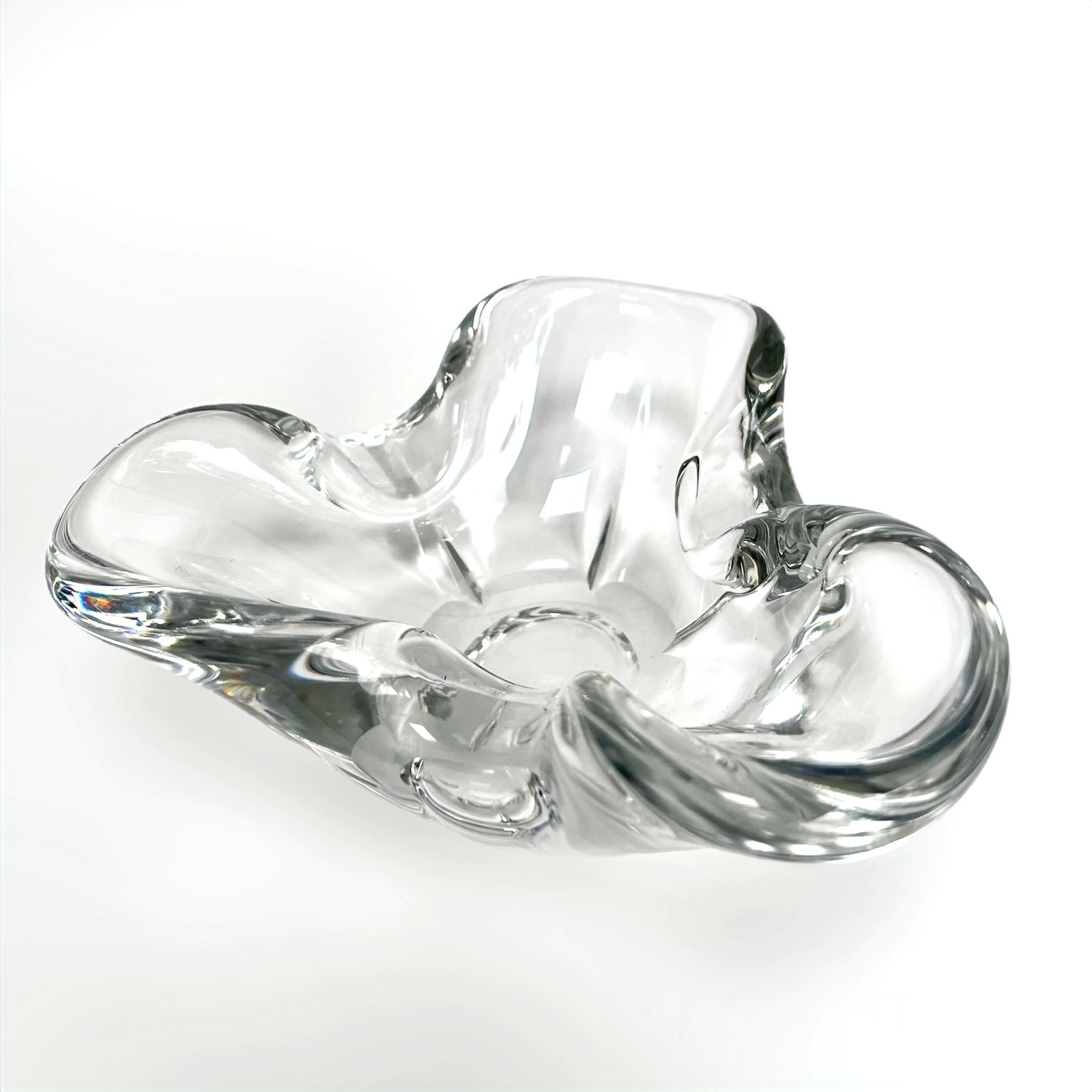 1950s Belgian Signed Val St Lambert Crystal Vide Poche Ashtray photo 120.0