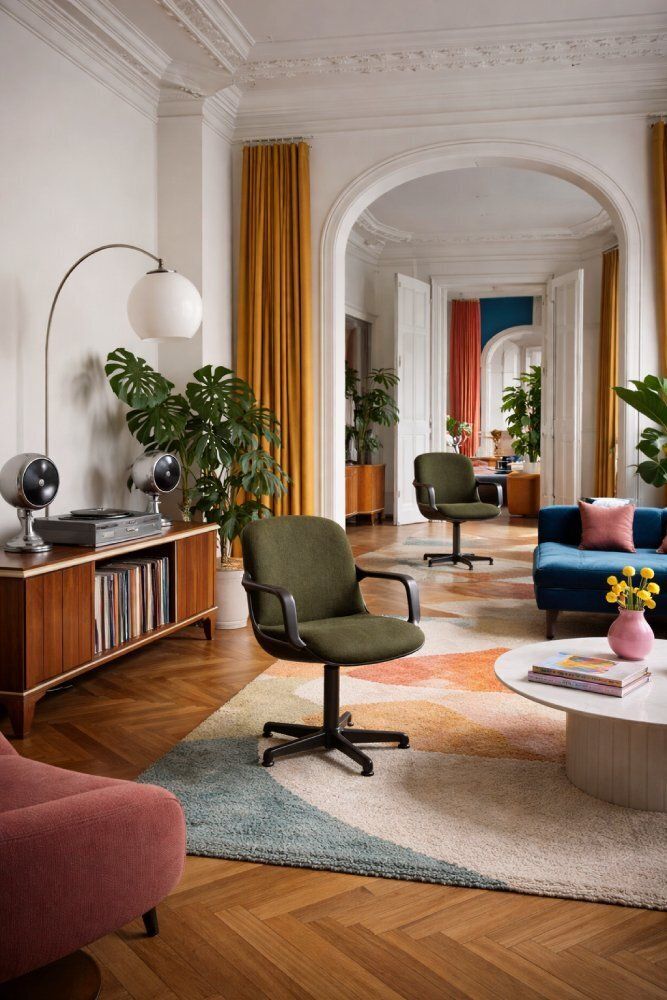 2234.0 Mid Century Modern German Office Chairs By Pollock For Comforto, 1970s, Set Of 2 photo