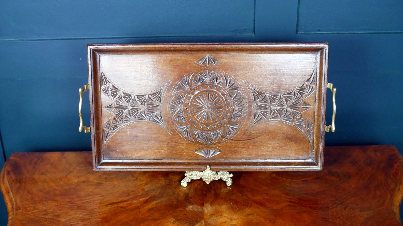 Antique Victorian Arts & Crafts Tray