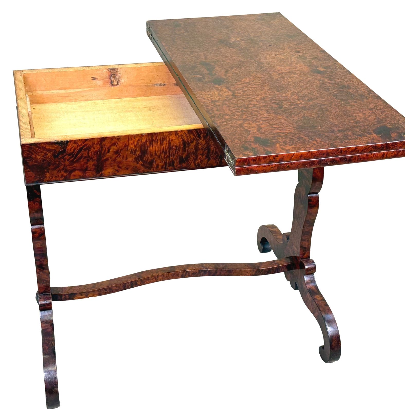 photo for sale 19th Century Thuya Wood Card Games Table (England, Circa 1840)