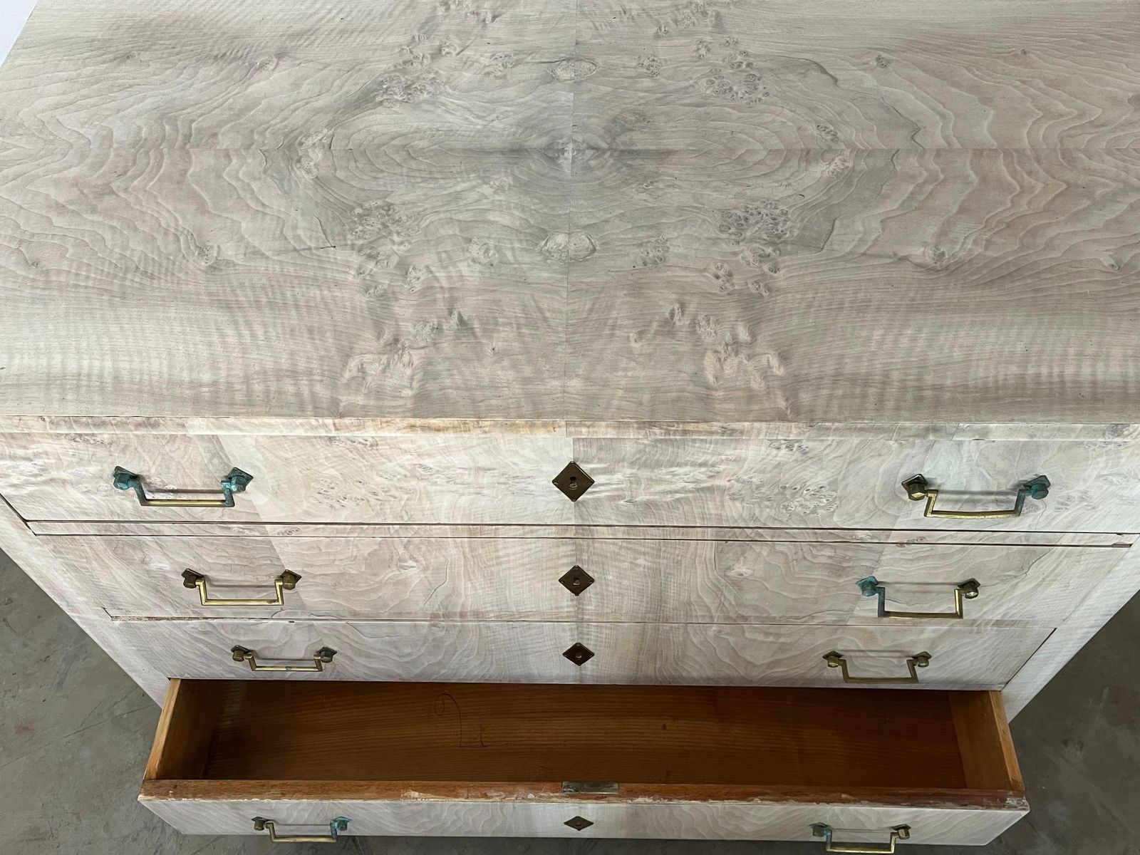 3653.0 German Walnut Chest Of Drawers With Bookmatched Walnut Burl Book Matched Veneer photo