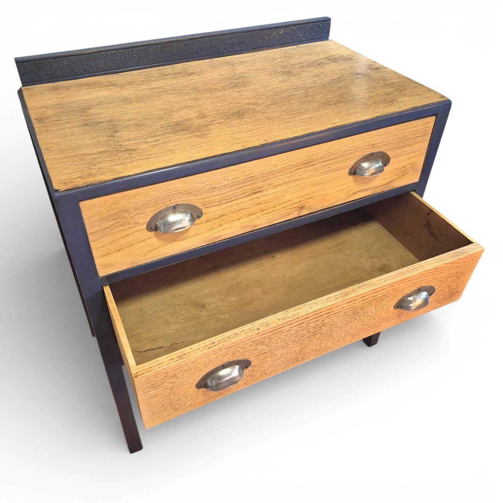 295.0 Vintage Oak Console Cabinet With Storage | Rustic Entryway Furniture Industrial Style photo
