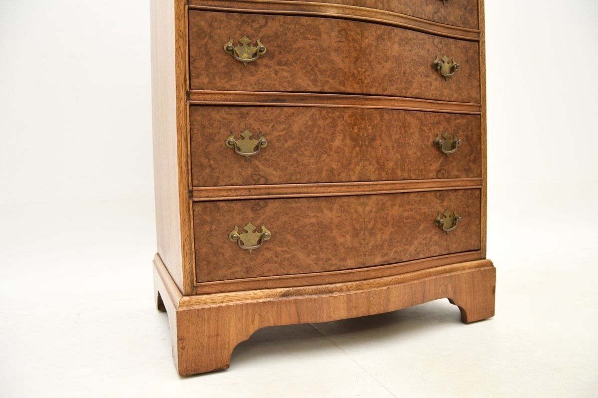 Antique Serpentine Burr Walnut Chest Of Drawers photo Furniture