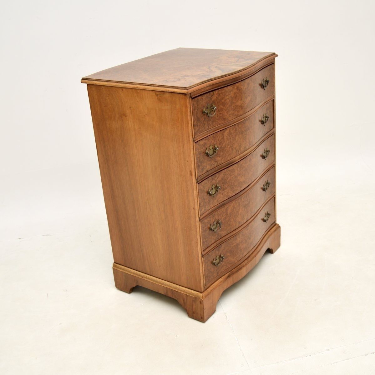 Antique Serpentine Burr Walnut Chest Of Drawers photo buy