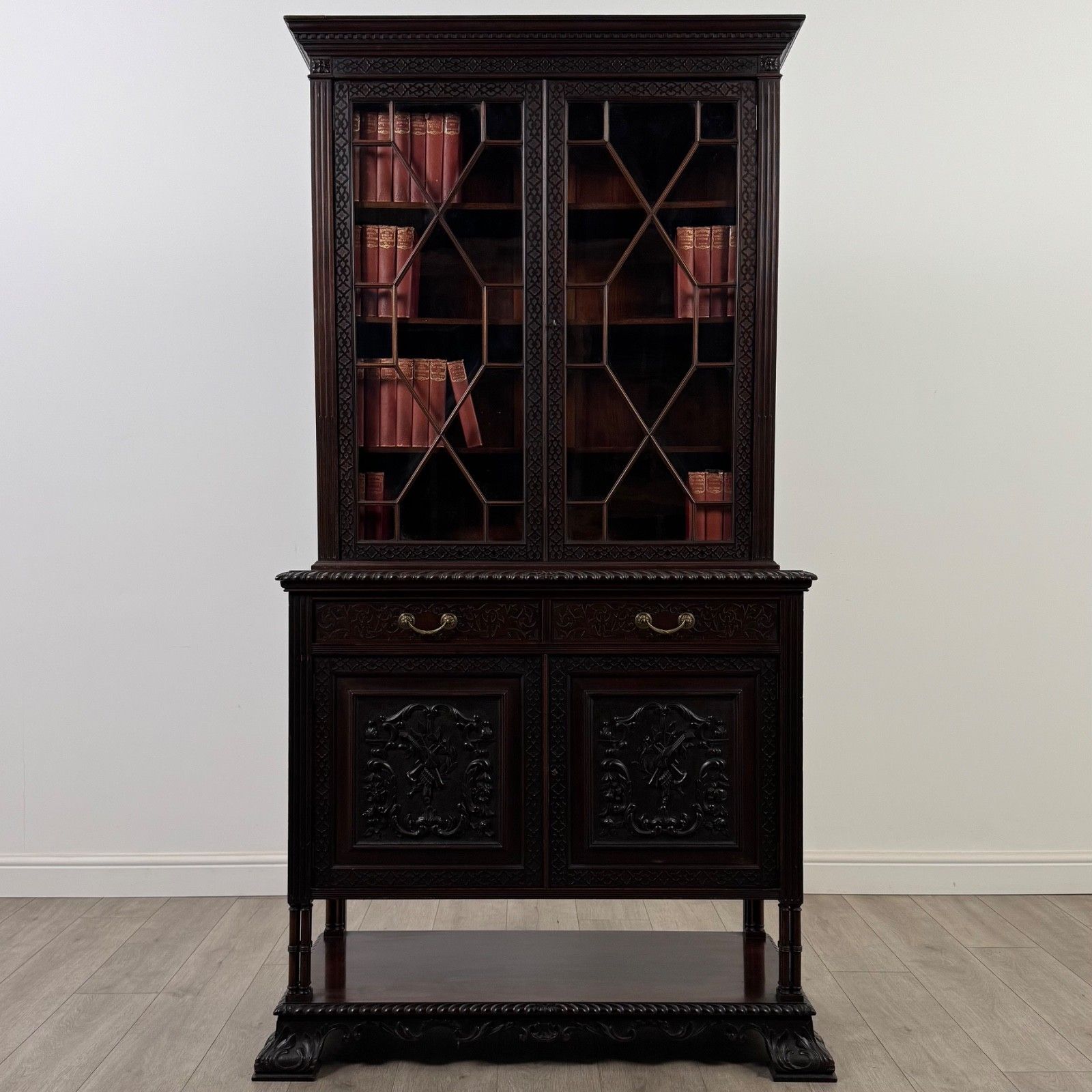 Antique 19th Century Mahogany Display Cabinet By Maple & Co ( Af 5268 )