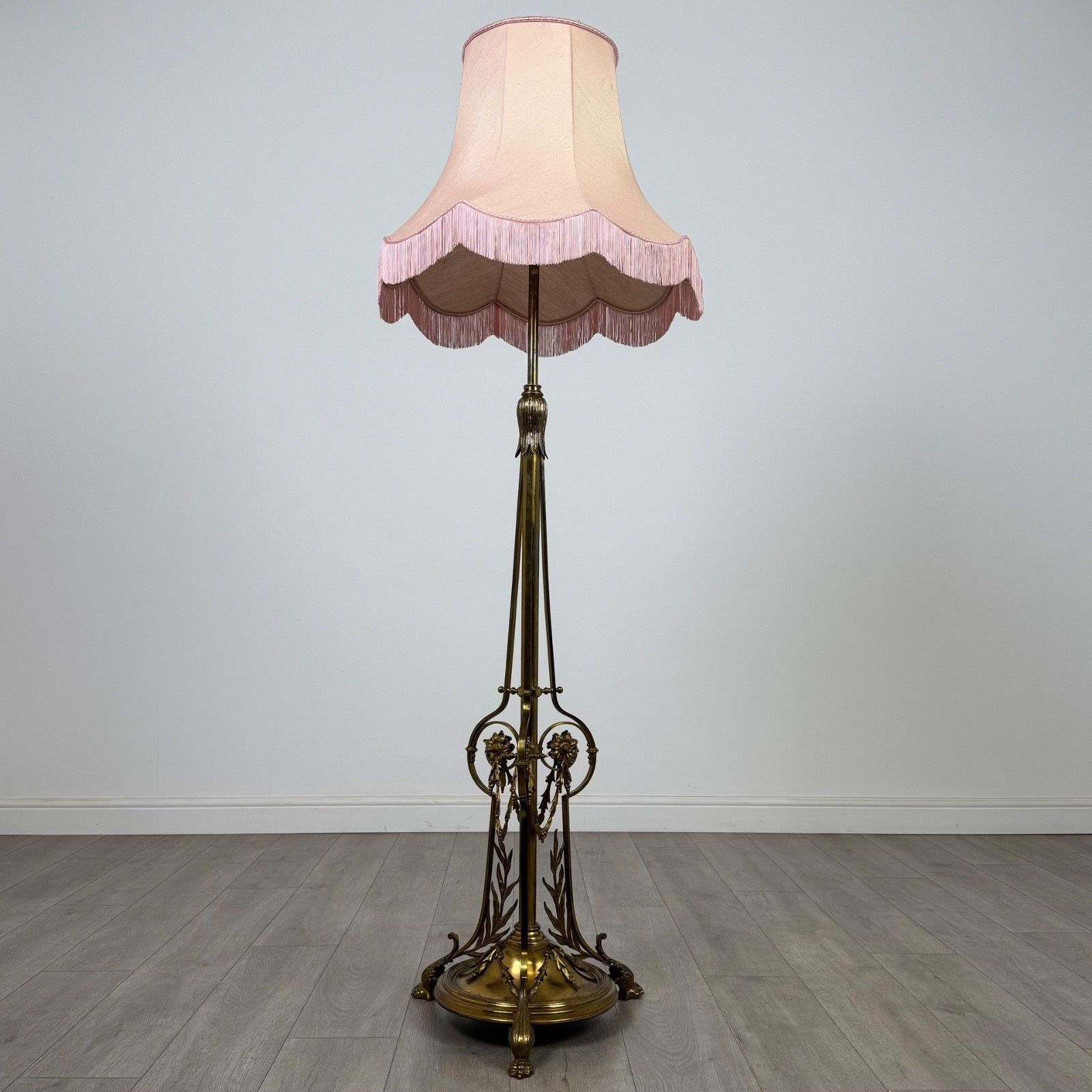 Antique 19th Century Decorative Brass Floor Standing Lamp ( Af 5282 ) photo furniture