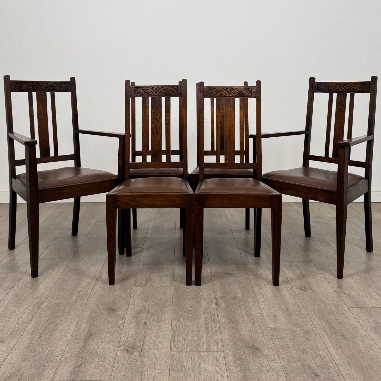 Antique 18th Century Dining Table With 6 Dining Chairs In Oak ( Af 5307 ) photo furniture