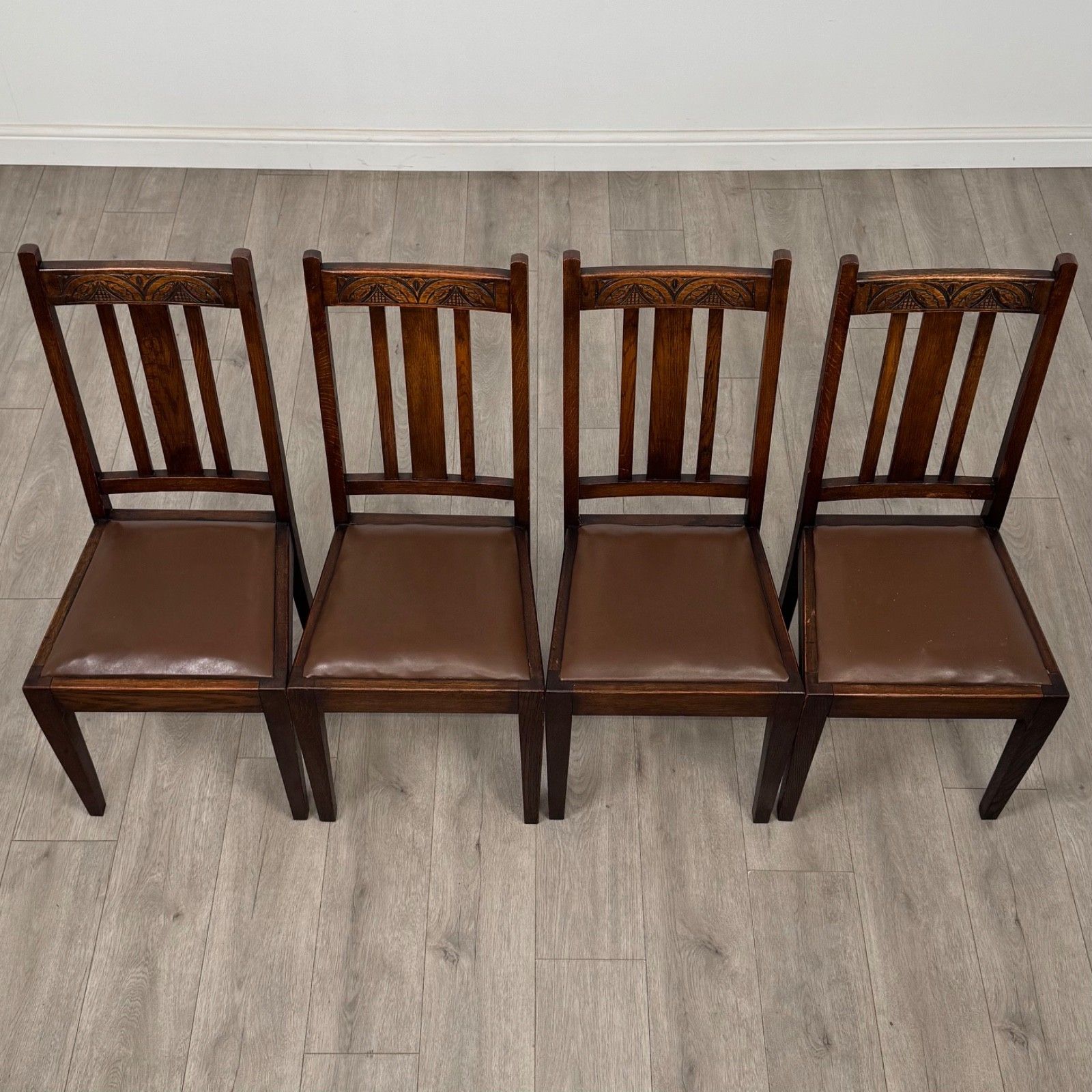 photo for sale Antique 18th Century Dining Table With 6 Dining Chairs In Oak ( Af 5307 )