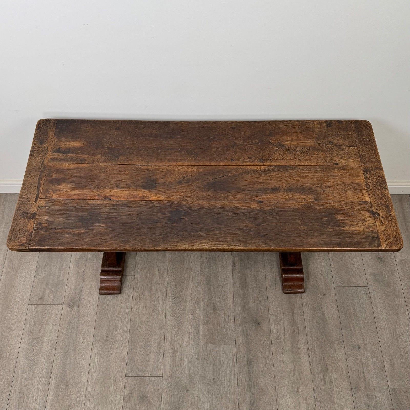 photo buy Antique 18th Century Dining Table With 6 Dining Chairs In Oak ( Af 5307 )