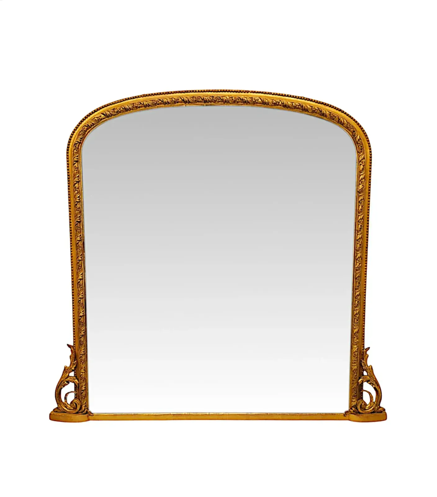 A Fabulous 19th Century Giltwood Overmantel Mirror With Mercury Sparkly Glass