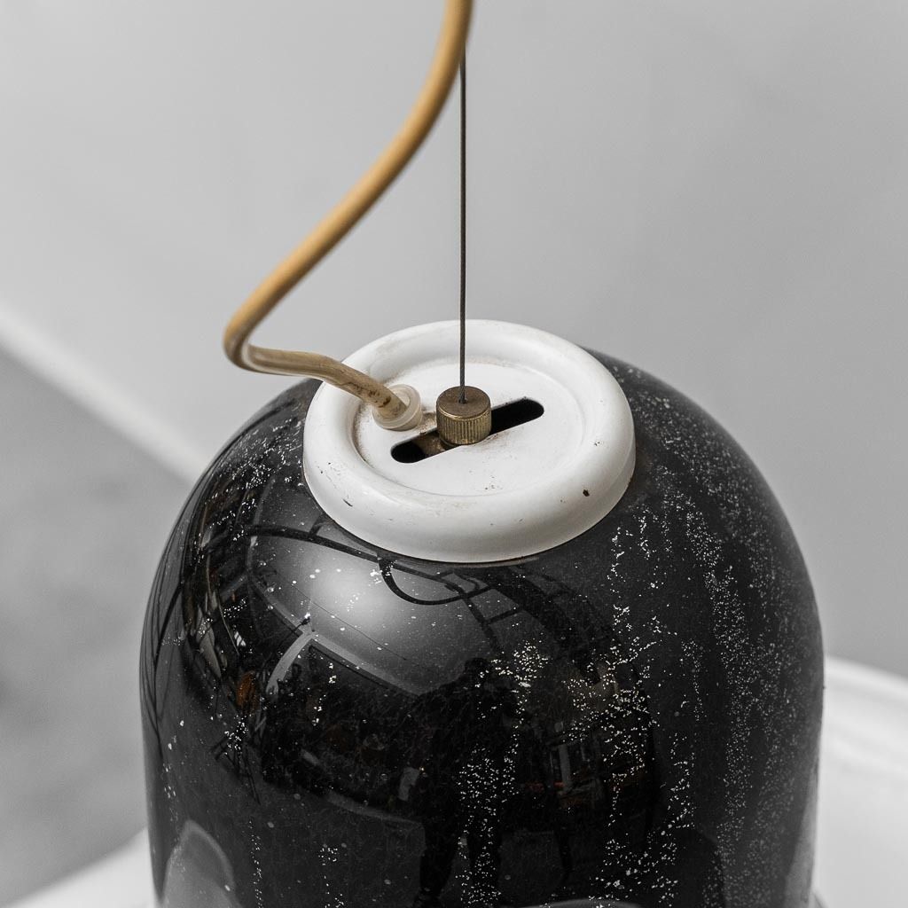 Vintage Glass And Metal Pendant Lamp – 1970s Modern Antiques photo buy