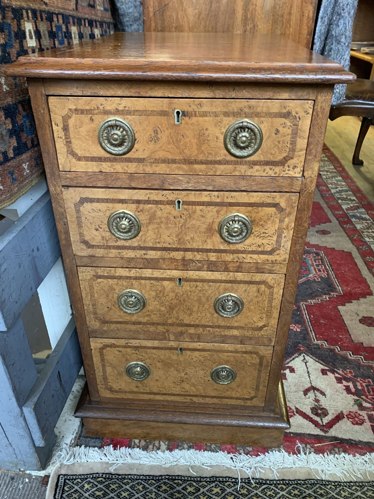 5 Draw Burr Walnut Small Chest photo furniture